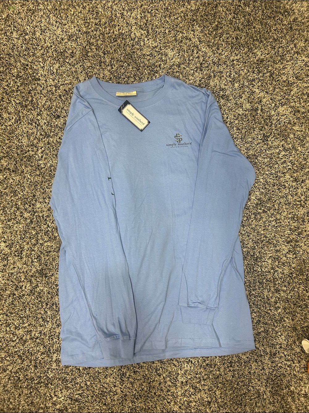 Simply Southern Light Blue Long Sleeve Crewneck Shirt